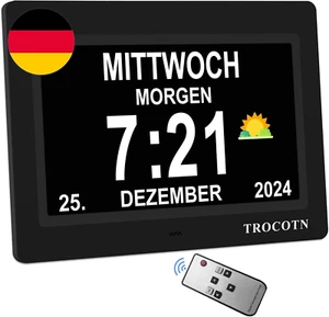 Demenz Uhr Senioren, Digitaler Kalender, Seniorenuhr, Uhr Mit Datum Und Wochenta - Bild 1 von 12