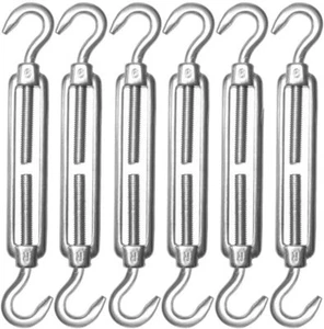 M6 Turnbuckle Hook and Hook Turnbuckle 304 Stainless Steel Heavy Duty - Picture 1 of 7