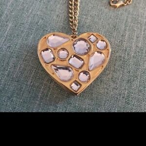 Perfume Locket  Necklace/Collier Juicy Couture Gold Rinestone Heart