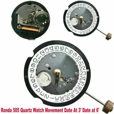 Mouvement à quartz Ronda 505 Date à 3 'Date à 6' Mouvements de montre Quartz