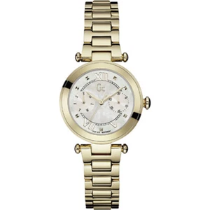 NEW GC GUESS COLLECTION GOLD TONE,WHITE MOP DIAL SWISS WATCH Y06008L1 - Picture 1 of 5