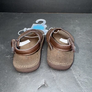 The Children's Place Toddler Boy's Faux Leather Flip Flops AN3 Brown Size US:4-5 - Picture 1 of 7