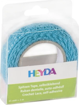 Heyda . 20-3584531 Spitzen Tape, 15mm x 2m, 100% Baumwolle, blau - Bild 1 von 2