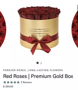 the million roses, Red Roses. Retail $389 FOREVER ROSES, LONG-LASTING FLOWERS - Picture 1 of 4