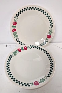 Corelle FARM FRESH Bread Cake Snack Dessert Plates 6 3/4" Apples Green set of 4 - Picture 1 of 5