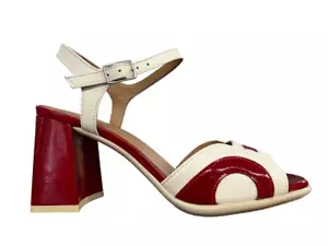 GIANMARCO SORELLI sandalo bimateriale naplak/pelle rosso scuro/ecru 2067/FLEX - Imagen 1 de 5
