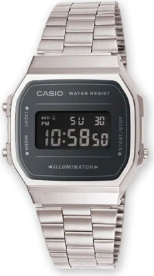 Casio Orologio Uomo Donna in Resina Cinturino Inox colore Argento A168WEM-1DF - Immagine 1 di 2
