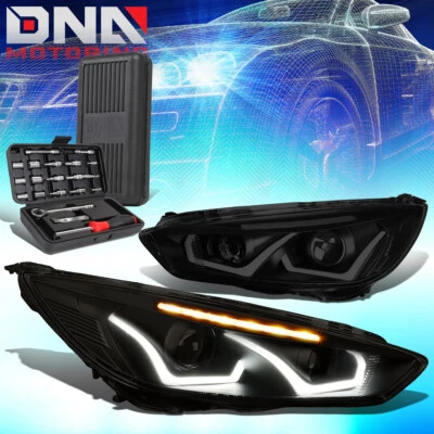 PARA FORD FOCUS 2015-2018 LED DRL HALO PROYECTOR FARO + HERRAMIENTAS TINTADO TRANSPARENTE Foto 1 de 4