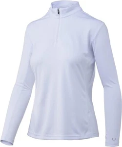 NEW Women's Huk White Icon X 1/4 Zip Pullover Size Small MSRP $50.00 UPF 50+ - Picture 1 of 9