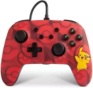 Nintendo Interruptor Pokemon Cable Controlador Red Pikachu Pokeball Por PowerA N - Imagen 1 de 5