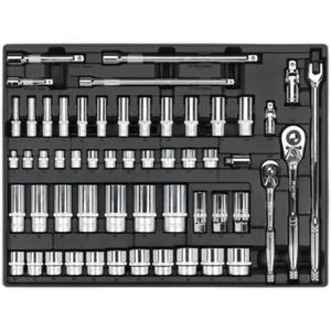 Sealey 55 Piece Combination Drive Socket Set in Module Tray - Picture 1 of 9