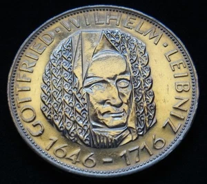 DEUTSCHLAND 5 MARK UNC SILBERMÜNZE 1966 D LEIBNIZ UNC - Bild 1 von 1