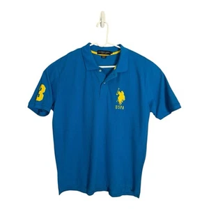 US Polo Assn. Big Pony #3 Shirt Mens XL Blue Yellow Short Sleeve Cotton Y2K - Picture 1 of 9