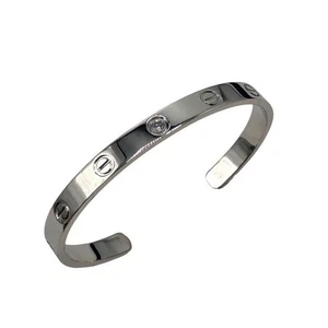 Cartier Open Love Bracelet K18 White Gold #045 - Picture 1 of 9