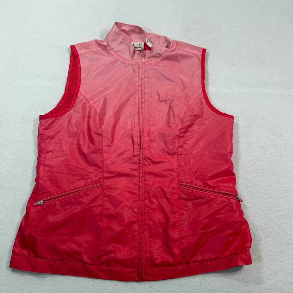 EP Pro Golf Vest Medium Full Zip Mock Neck Relaxed Sports Zip Pockets - Image 1 of 4