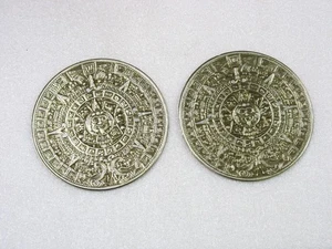 2 Coasters Fiesta Flights Western Airlines 3.5" Dia. Aztec Gold Drink Aviation - Picture 1 of 4