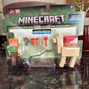 2024 Minecraft Figuren 2er Pack: Alex und LLAMA (mit Weizen, Teppich Lama Gebrauchsspuren) - Bild 1 von 2