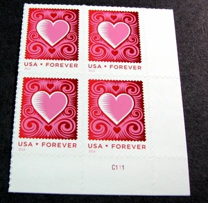 US Plate Block Stamp Scott # 4847 Love 2014 MNH H379 - Bild 1 von 1