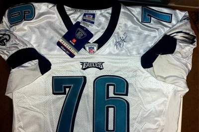 Philadelphia Eagles Authentic Reebok NFL Jersey White Size 52 Autograph NWT - Image 1 of 4