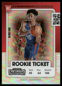 Biglietto Stagione 2021-22 Panini Contenders Keon Johnson Rookie Variazione Foto - Foto 1 di 2
