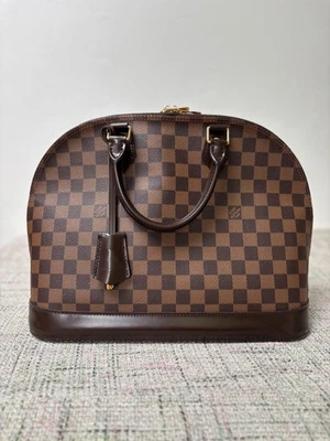 GENUINE very rare Louis Vuitton Alma MM bag in Damier Ebène canvas - Image 1 of 4