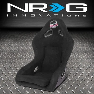 NRG Innovations Prisma Black Synthetic Suede Fixed Back Bucket Racing Seat Mini - Image 1 of 4
