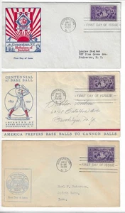 FDC's    # 855-60a ,  855-61 ,  855-107  --  1st LS , Linprint , unknown - Picture 1 of 2