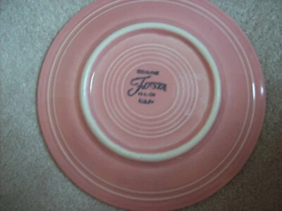 Set Of 4 HLC Fiesta Ware 7 " Salad Plates   Pink 1990's - Image 1 of 3
