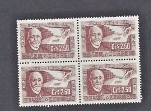 BRAZIL 1956 SG 947 Block of 4 - BARON (BARAO DA) BOCAINA - Mint - MNH - Picture 1 of 1