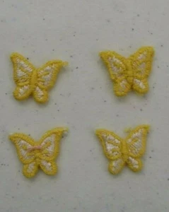 12 APLIQUES DE MARIPOSA AMARILLOS BLANCOS DE COLECCIÓN COSIDOS EN ENVÍO GRATUITO - Imagen 1 de 2