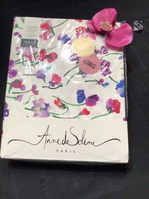 Anne de Solene Paris Duvet Cover KING  CAPUCINE Pansy Sweet Pea Floral - Image 1 of 4