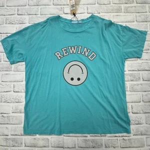 REWIND Nimida Smiley S/S Washed T-Shirt NEW Lagoon Blue Size Medium NOISY MAY - Picture 1 of 7