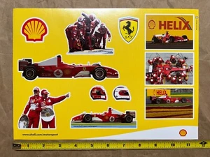 Shell Ferrari F1 Formula 1 Schumacher Barrichelo vintage sticker sheet, NEW - Picture 1 of 1