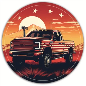American Truck Sticker Red Sunset - Picture 1 of 1