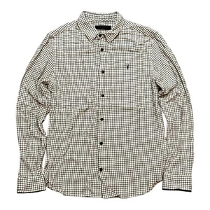 All Saints Tilden Shirt Men's Small Black White Check Button Down - Picture 1 of 12