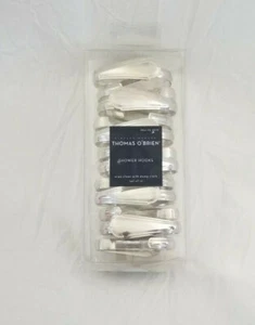 12 pc Thomas O'Brien Vintage Modern Silver Shower Curtain Hook Set NIP - Picture 1 of 7