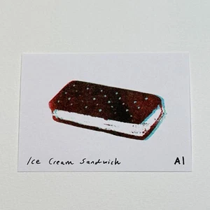 Anastasia Inciardi "Ice Cream Sandwich" Mini Art Print (RARE MISPRINT) - Picture 1 of 1