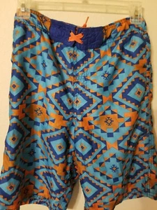 cherokee size XL boys swim trunks blue orange  lined  2 pockets elastic w 26 21L - Picture 1 of 12