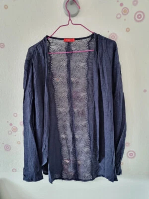 Gilet fin avec dentelles, bleu marine, 16 ans, en très bon état - Photo 1/4