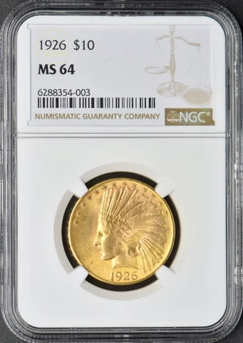 1926 $10 Gold Indian Head Eagle - NGC MS64 - ✪COINGIANTS✪ Cover