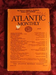 ATLANTIC July 1929 Francis Bowes Sayre Albert Guerard Sylvia Townsend Warner - Picture 1 of 1