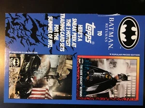 DC Comics BATMAN RETURNS Movie Trading Promo Sheet by Topps (1992) - Picture 1 of 2