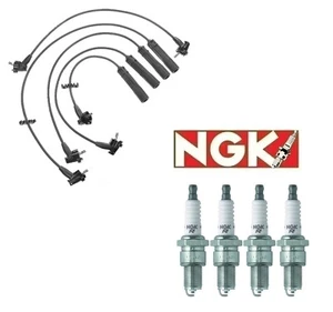 Wire & NGK 4 V-Power Spark Plugs Kit For Toyota 4Runner Pickup 22RE 2.4 L4 SOHC - Picture 1 of 3