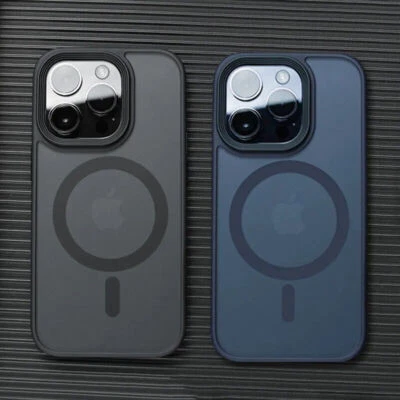 Capa telefone transparente fosca à prova de choque para iPhone - Capa de carregamento sem fio - Imagem 1 de 4