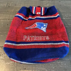 New England Patriots Woven Mexican Baja Backpack Tote, Embroidered - Picture 1 of 9