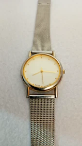 VTG Kristine mesh stainless steel band gold tone watch fashion ladies Japan movt - Picture 1 of 13
