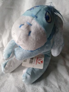 Neu Neu mit Etikett Disney Store Baby Blue Eeyore Plüsch Stofftier Beanie Spielzeug - Bild 1 von 8
