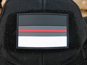 Klettpatch Rubberpatch ca. 6x4cm thin red line Deutschland night camo Feuerwehr - Picture 1 of 8