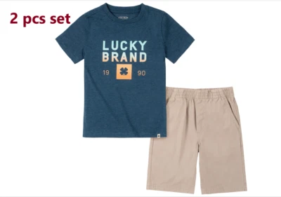 NUEVO Juego de 2 piezas para niños Lucky Brand, 1 camiseta y 1 corto Foto 1 de 4