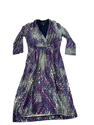 Vestido recto Kenneth Cole para mujer multicolor XS sobrepelliz abstracto manga larga Foto 1 de 4